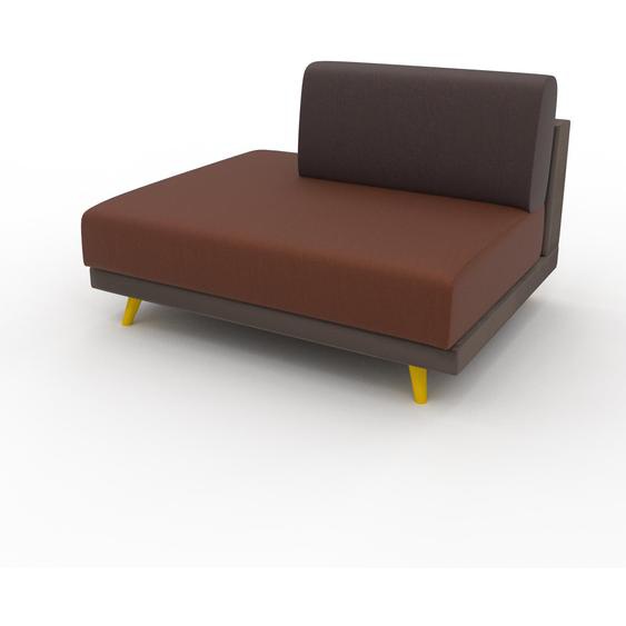 Canapé en cuir - Marron café Cuir Végan, lounge, esprit club ou cosy avec toucher chaleureux, 120x 75 x 98 cm, modulable