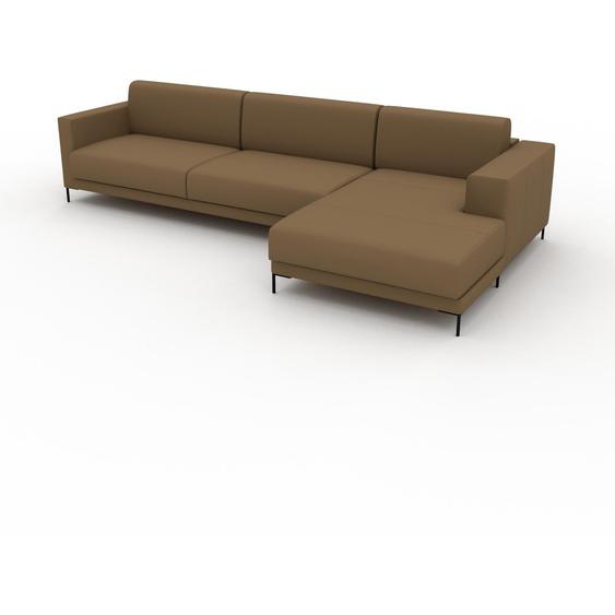 Canapé en cuir - Noix Cuir Nubuck, lounge, esprit club ou cosy avec toucher chaleureux, 316x 75 x 162 cm, modulable