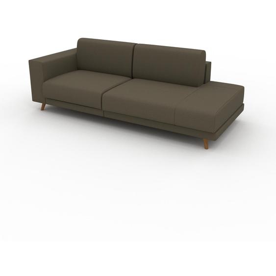 Canapé en cuir - Vert olive Cuir Nubuck, lounge, esprit club ou cosy avec toucher chaleureux, 224x 75 x 98 cm, modulable
