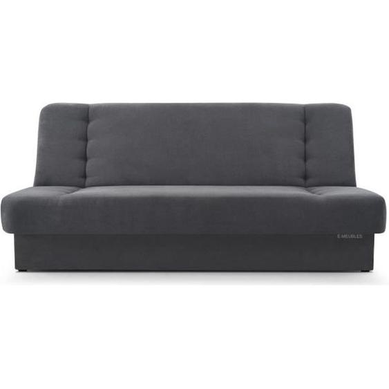 Canapé en lit Convertible avec Coffre de Rangement 3 Places Relax clic clac Banquette BZ en Tissu Cyprus Gris foncé