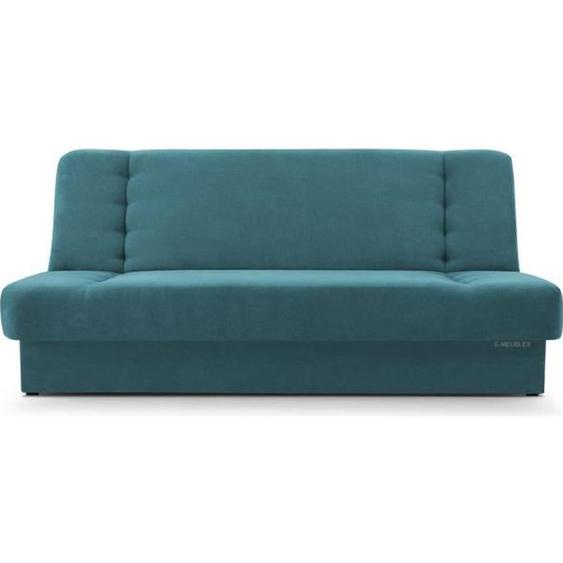 Canapé en lit Convertible avec Coffre de Rangement 3 Places Relax clic clac Banquette BZ en Tissu Cyprus Turquise
