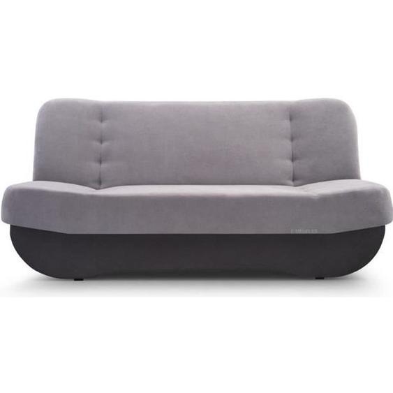 Canapé en lit Convertible avec Coffre de Rangement 3 Places Relax clic clac Banquette BZ en Tissu Pafos Gris + Anthracite