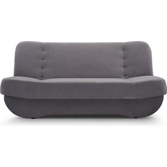 Canapé en lit Convertible avec Coffre de Rangement 3 Places Relax clic clac Banquette BZ en Tissu Pafos Gris foncé