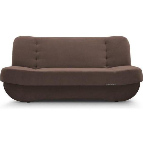 Canapé en lit Convertible avec Coffre de Rangement 3 Places Relax clic clac Banquette BZ en Tissu Pafos Marron
