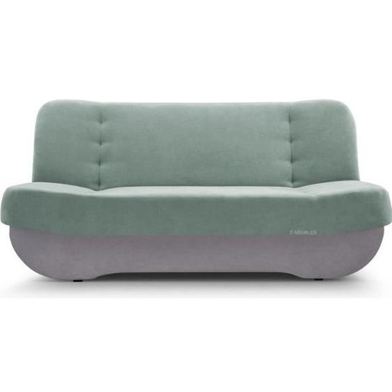 Canapé en lit Convertible avec Coffre de Rangement 3 Places Relax clic clac Banquette BZ en Tissu Pafos Menthe + Gris clair