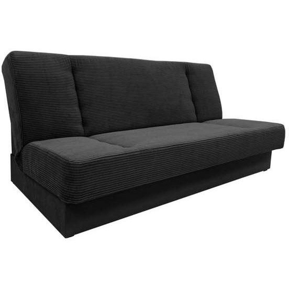 Canapé en lit Convertible avec Coffre de Rangement 3 Places Relax clic clac - Cyprus New - Noir (Poso 34 + Kronos 34)