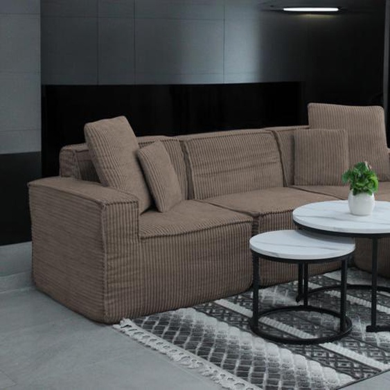Canapé Innovant en Mousse Roulée – Modulable  4 places - Taupe