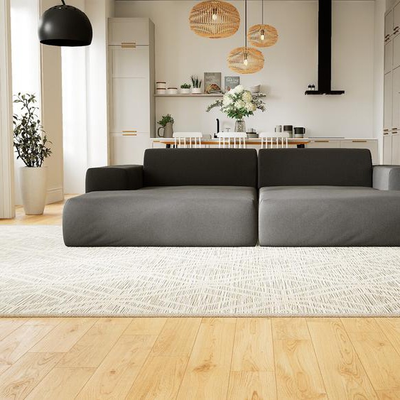 Canapé en U - Anthracite, design arrondi, canapé dangle panoramique, grand, bas et confortable - 270 x 72 x 168 cm, modulable
