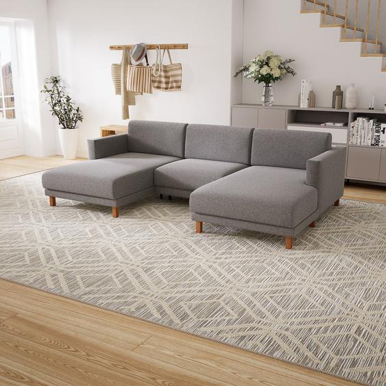 Canapé en U - Gris Clair, design épuré, canapé dangle panoramique, grand et tendance, avec pieds - 264 x 75 x 162 cm, modulable
