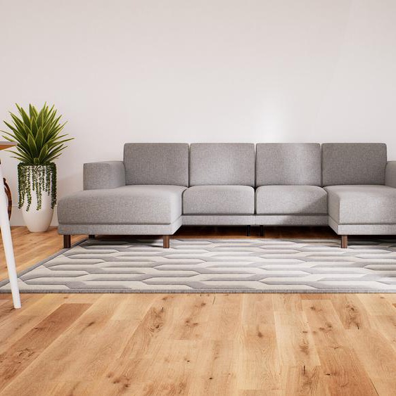 Canapé en U - Gris Clair, design épuré, canapé dangle panoramique, grand et tendance, avec pieds - 288 x 75 x 162 cm, modulable