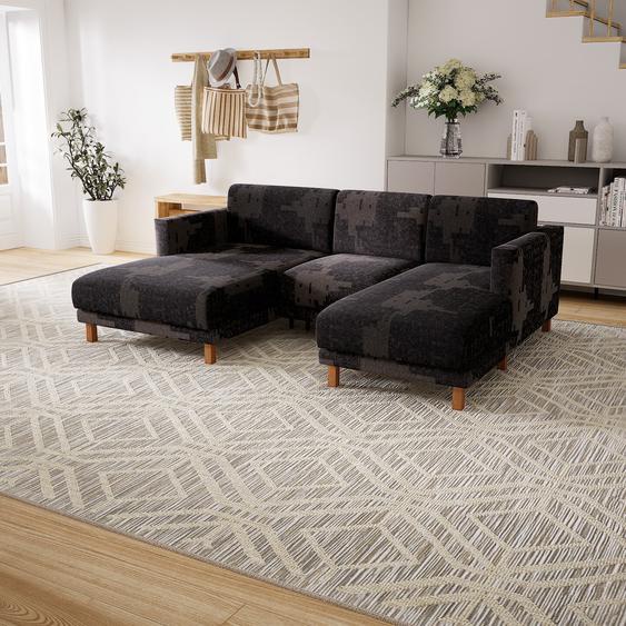 Canapé en U - Gris Taupe, design épuré, canapé dangle panoramique, grand et tendance, avec pieds - 224 x 75 x 162 cm, modulable