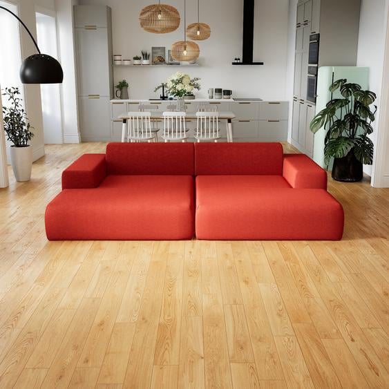 Canapé en U - Orange Sanguine, design arrondi, canapé dangle panoramique, grand, bas et confortable - 270 x 72 x 168 cm, modulable