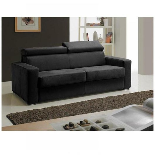 Canapé EXPRESS MELBOURNE 140cm matelas 18cm Cuir noir