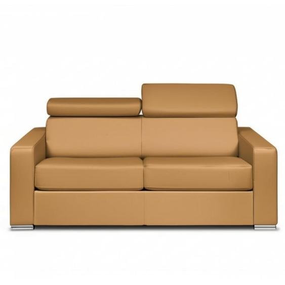 Canapé EXPRESS SIDNEY DELUXE 120 cm lattes polyuréthane caramel matelas 16 cm