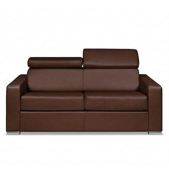 Canapé EXPRESS SIDNEY DELUXE 120 cm métal polyuréthane marron matelas 16 cm