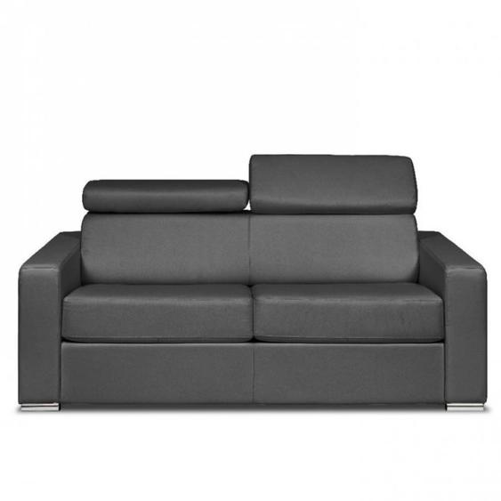 Canapé EXPRESS SIDNEY DELUXE 140 cm métal polyuréthane graphite matelas 16 cm