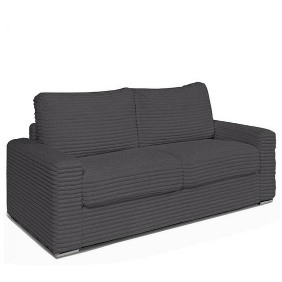 Canapé fixe 2 places BILBAO 176 cm velours ambience anthracite