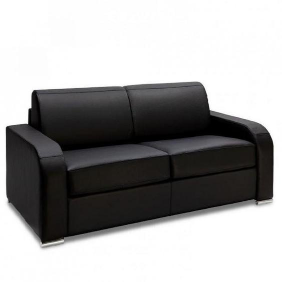 Canapé fixe 2 places SOFIA 175 cm cuir devon noir