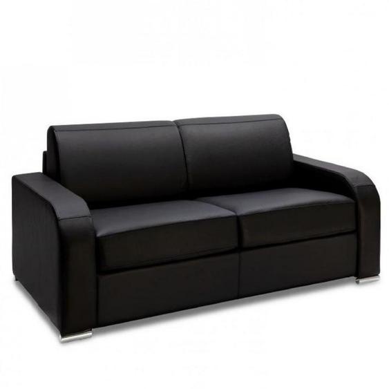 Canapé fixe 2 places SOFIA 175 cm cuir regent noir