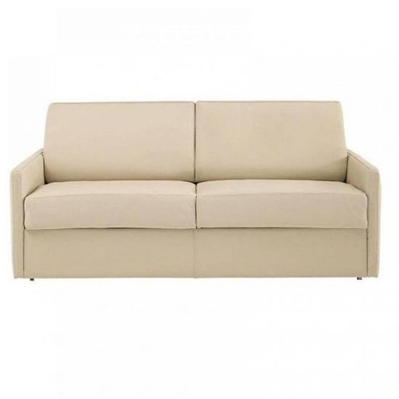 Canapé fixe SUN 2 places 158 cm accoudoirs fins cuir regent beige
