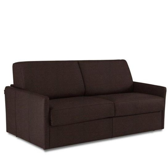 Canapé fixe SUN 3 places maxi 198 cm accoudoirs fins cuir devon marron