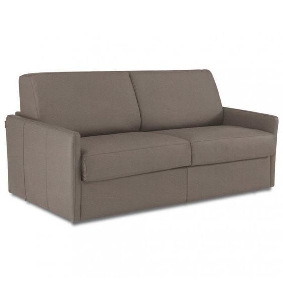 Canapé fixe SUN 3 places maxi 198 cm accoudoirs fins cuir devon taupe