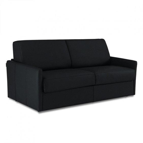 Canapé fixe SUN 3 places maxi 198 cm accoudoirs fins cuir regent noir