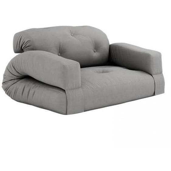 Canapé futon convertible HIPPO SOFA - INSIDE 75 - Gris - Tissu - 140 x 200 cm - 3 personnes