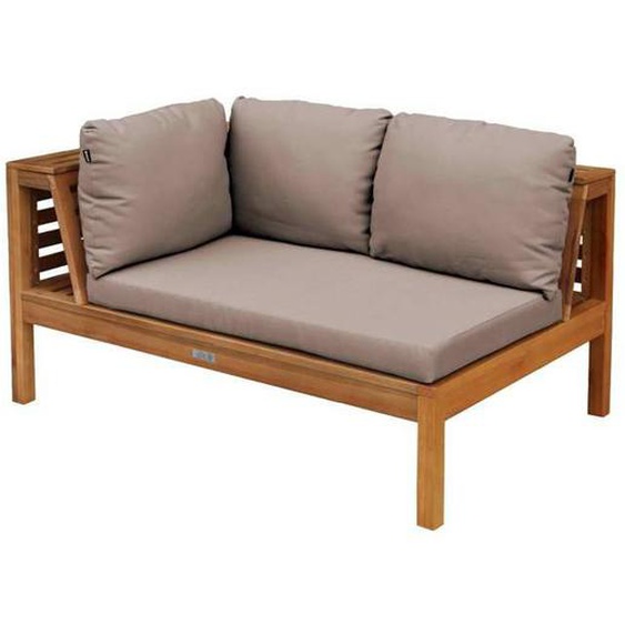Canapé gauche de jardin bas en bois deucalyptus taupe - Oviala