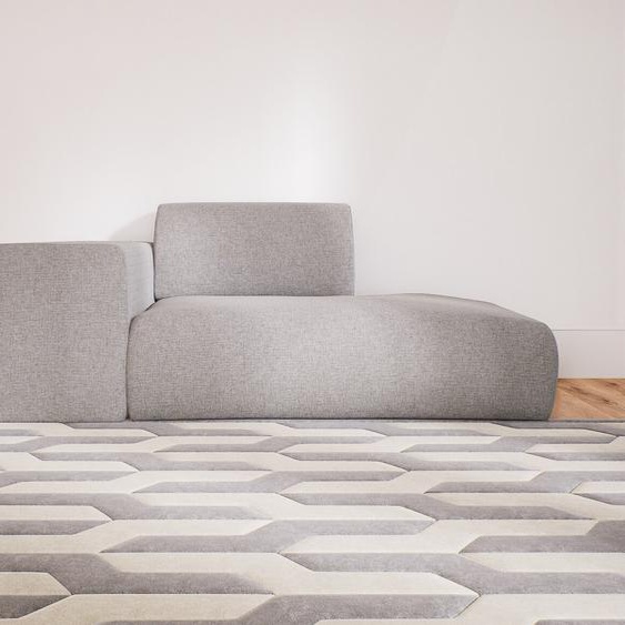 Canapé - Gris Clair, forme arrondie, canapé bas et profond pour salon, en tissu sans pieds - 182 x 72 x 107 cm, modulable