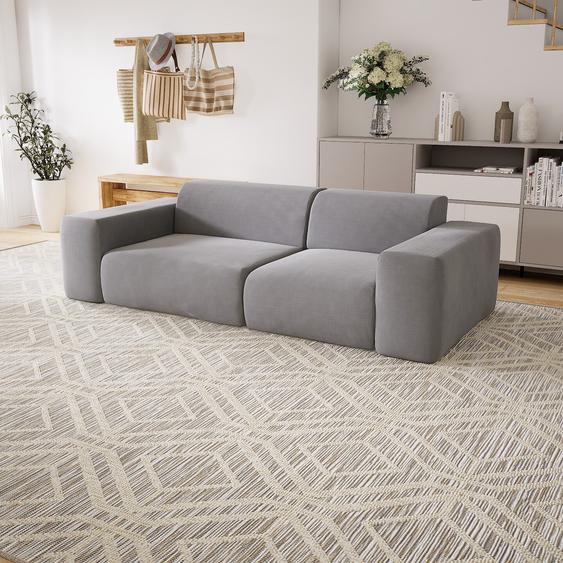 Canapé - Gris Clair, forme arrondie, canapé bas et profond pour salon, en tissu sans pieds - 241 x 72 x 107 cm, modulable