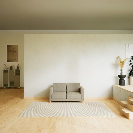 Canapé - Gris Taupe, modèle épuré, canapé pour salon, en tissu avec pieds personnalisables - 144 x 75 x 98 cm, modulable