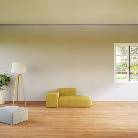 Canapé - Jaune Moutarde, forme arrondie, canapé bas et profond pour salon, en tissu sans pieds - 182 x 72 x 107 cm, modulable