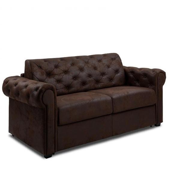 Canapé lit 2-3 places CHESTERFIELD Convertible Express 120cm microfibre Vintage