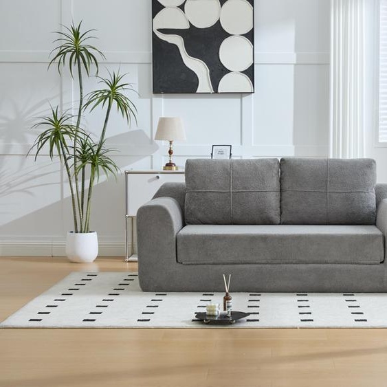 Canapé-lit 2-en-1 179 cm – Futon pliable gris foncé, coussins inclus, design compact, canapé de sol et matelas de couchage, 178 x 96 x 61,5 cm, pour le salon et la chambre damis