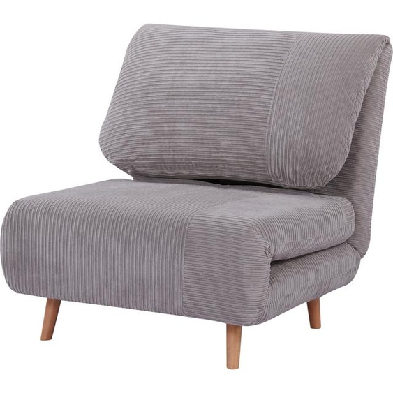 Canapé-lit 2 en 1 Fortuna Lai, fauteuil-lit, matelas pliant réglable, lit dappoint, lit pliant, aspect velours côtelé pour chambre à coucher, salon, gris clair
