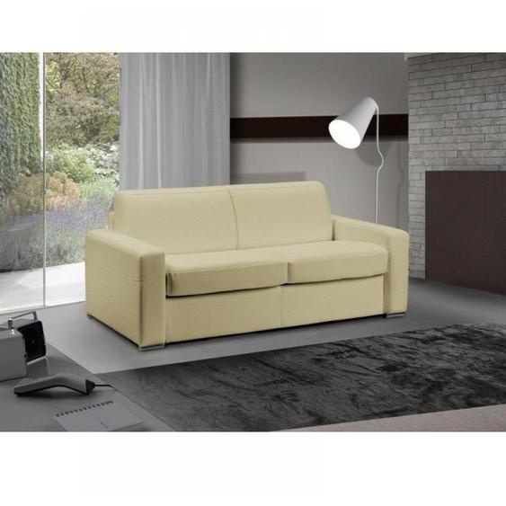Canapé lit 3-4 places MASTER convertible EXPRESS 160 cm polyuréthane Beige MATELAS 18 CM INCLUS