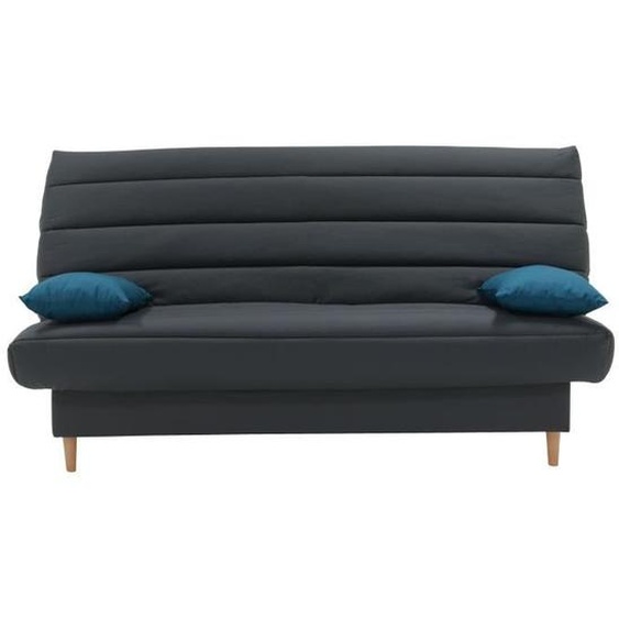 Canapé-lit 3 places LIV - Tissu anthracite - Style scandinave - L 190 x P 92 cm