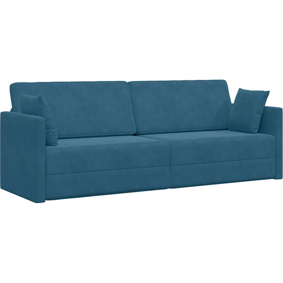 Canapé-lit au sol 2 en 1 bleu 213x144x60 cm velours, Canapés-lits DesignMeubles Nouveau