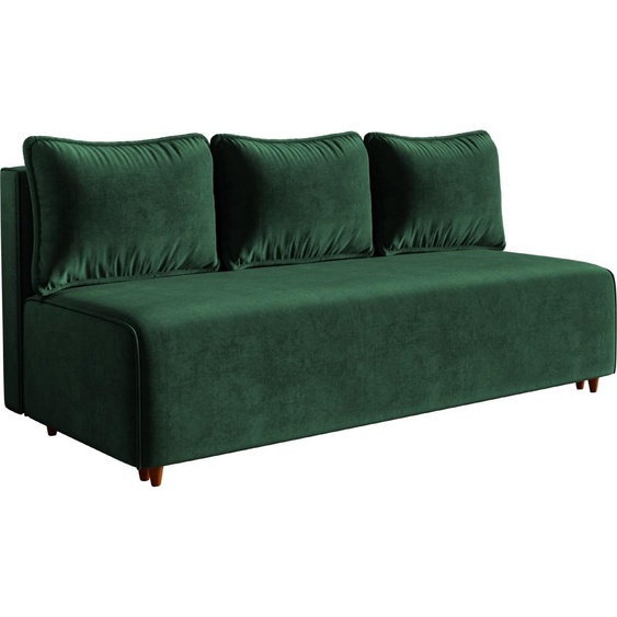 Canapé-lit CAMILO, canapé avec fonction sommeil et coffre de lit, couleur : vert, tissu velours