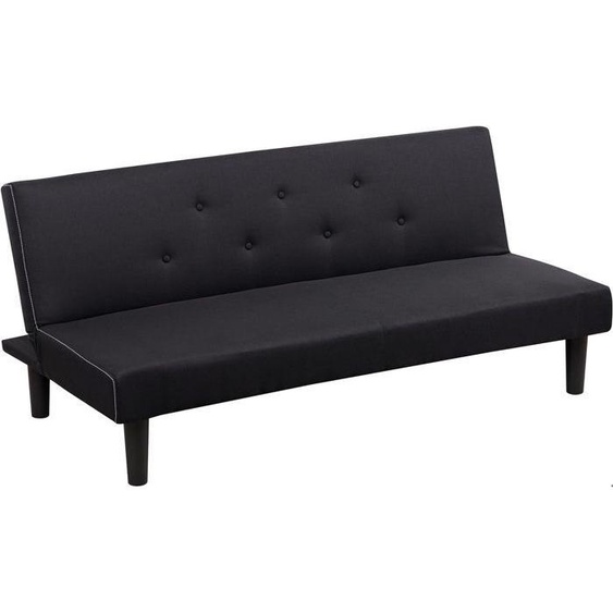 Canapé-Lit Clic Clac Noir - Sofa Convertible Inclinable Rembourré avec Pieds en Plastique