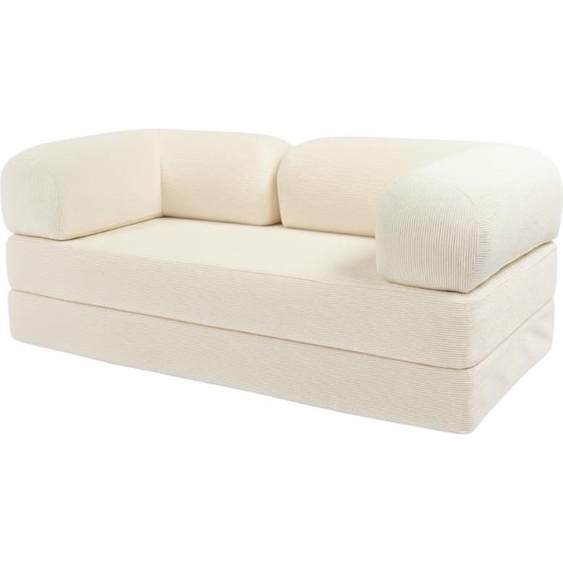 Canapé lit compressé modulable en velours côtelé BANANAIR 90x180 cm blanc