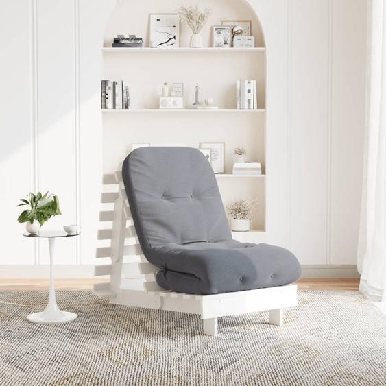 Canapé-lit futon avec matelas 60x206x11 cm bois massif de pin