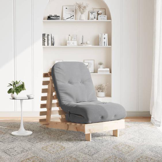 Canapé-lit futon avec matelas 60x206x11 cm bois massif de pin