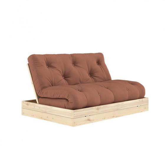 Canapé lit futon FLIP Marron Argile couchage 140 x 200 cm