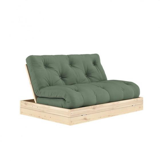 Canapé lit futon FLIP Vert Olive couchage 140 x 200 cm