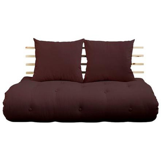 Canapé lit futon SHIN SANO brown et pin massif couchage 140*200 cm.