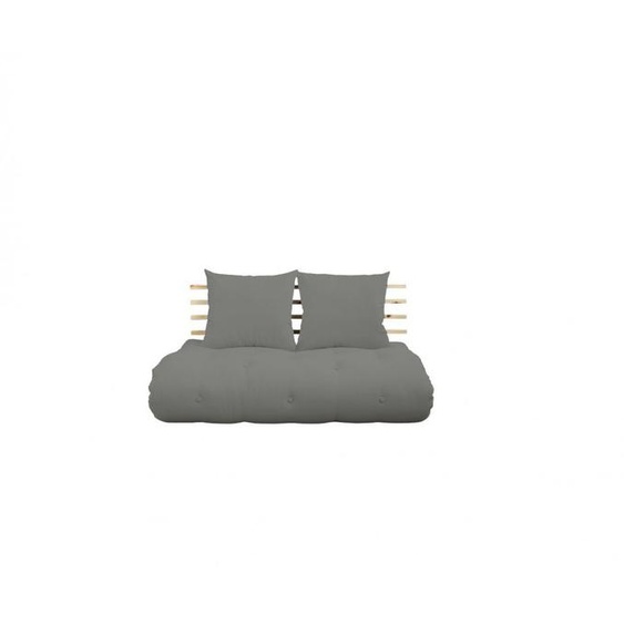 Canapé lit futon SHIN SANO gray et pin massif couchage 140*200 cm.