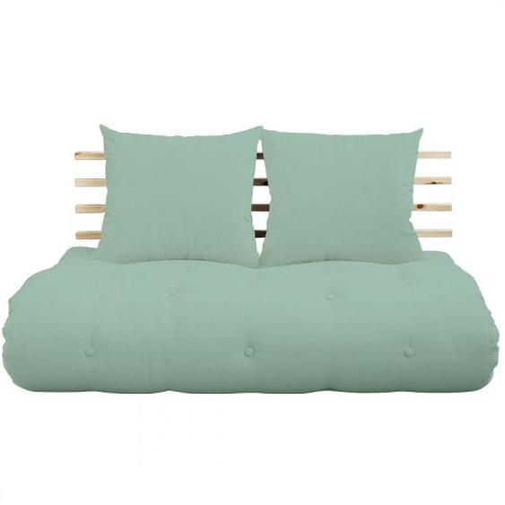 Canapé lit futon SHIN SANO menthe et pin massif couchage 140*200 cm.