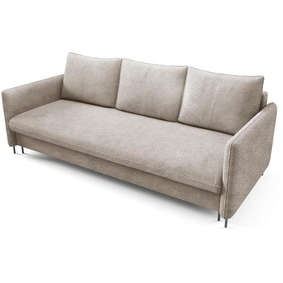 Canapé-lit JULIE Canapé convertible avec fonction sommeil et coffre de lit Boucle Beige